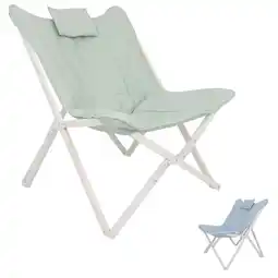 Netto Marken-Discount BO-CAMP Schmetterlingsstuhl Campingstuhl Gordes Relax Stuhl Sessel Garten Lounge Farbe: blau Angebot
