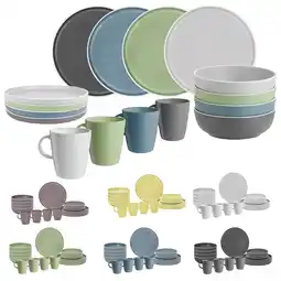 Netto Marken-Discount BRUNNER Melamin Geschirr Set Lunch Box Dolomit Stone Touch Camping Teller 16tlg Farbe: Rotgrau Angebot