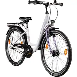 Netto Marken-Discount Zündapp C400 Jugendfahrrad 24 Zoll Fahrrad ab 130-145 cm 3 Gang Tiefeinsteiger weiß/lila Angebot