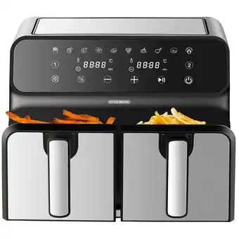 Netto Marken-Discount Steinborg 3in1 Dual Heißluftfritteuse 4+4L 10 automatische Programme 1700W Angebot