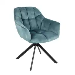 Netto Marken-Discount riess-ambiente Stuhl PAPILLON - drehbar petrol Samt schwarze Metallbeine Armlehnen Angebot