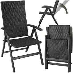 Netto Marken-Discount tectake Rattanstuhl, mit Aluminiumgestell, wetterfest und UV-beständig, 58 x 72 x 108 cm Angebot