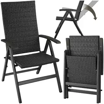 Netto Marken-Discount tectake Rattanstuhl, mit Aluminiumgestell, wetterfest und UV-beständig, 58 x 72 x 108 cm Angebot