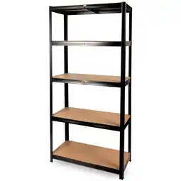 Netto Marken-Discount deluxe4homeÂ Schwerlastregal 90x40x180cm I belastbar bis 875kg I 5 Ablagen + Haken Schwarz Angebot
