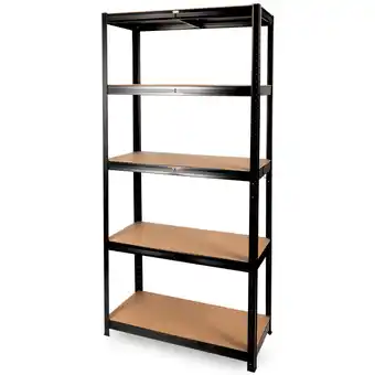 Netto Marken-Discount deluxe4homeÂ Schwerlastregal 90x40x180cm I belastbar bis 875kg I 5 Ablagen + Haken Schwarz Angebot