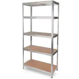 Netto Marken-Discount deluxe4homeÂ Schwerlastregal 90x40x180cm I belastbar bis 875kg I 5 Ablagen + Haken Silber Angebot