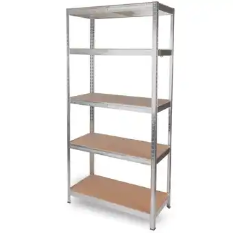 Netto Marken-Discount deluxe4homeÂ Schwerlastregal 90x40x180cm I belastbar bis 875kg I 5 Ablagen + Haken Silber Angebot