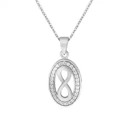 Netto Marken-Discount Zeeme Silber Halskette Silber 925 rhodiniert mit Unendlichkeits-Symbol Angebot