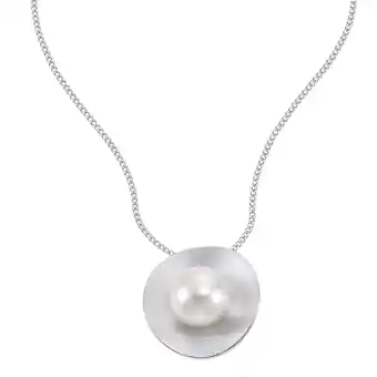 Netto Marken-Discount Zeeme Pearls Halskette Silber 925 rhodiniert mit einer weißen Perle 10mm Angebot
