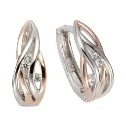 Netto Marken-Discount Zeeme Silber Ohrringe Silber 925 zweifarbig 6x Zirkonia weiß Angebot