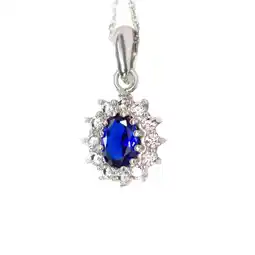 Netto Marken-Discount LEIS Anhänger mit Kette 925/- Sterling Silber rhodiniert Saphir und Zirkonia Angebot
