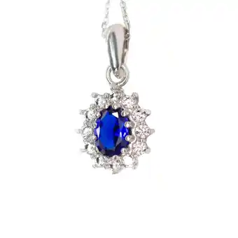 Netto Marken-Discount LEIS Anhänger mit Kette 925/- Sterling Silber rhodiniert Saphir und Zirkonia Angebot
