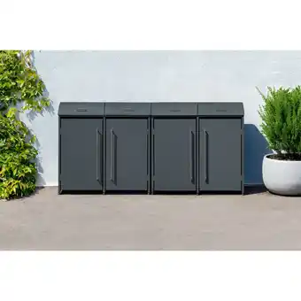 Netto Marken-Discount Westmann Mülltonnenbox Moderna 4 4x 240 L Anthrazit 83x278x135cm Angebot