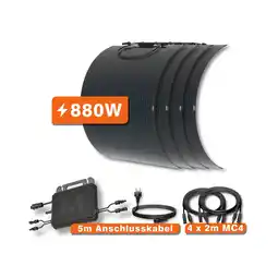 Netto Marken-Discount Flexibles 880 W Balkonkraftwerk mit Wechselrichter & Zubehör Angebot
