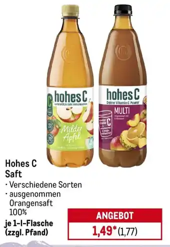 METRO Hohes C Saft Angebot