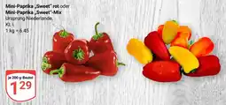 Globus Mini-Paprika,,Sweet" rot oder Mini-Paprika,,Sweet"-Mix Angebot