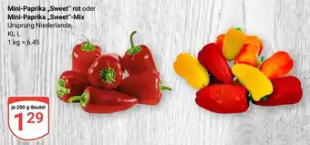 Globus Mini-Paprika,,Sweet" rot oder Mini-Paprika,,Sweet"-Mix Angebot