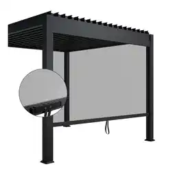Netto Marken-Discount Juskys Seitenwand für Lamellendach Tahiti - Rollo 3 m - Aluminium & Stoff - Zubehör Anthrazit Angebot