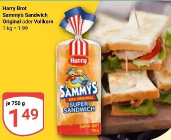 Globus Harry Brot Sammy's Sandwich Angebot