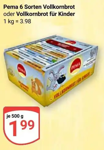 Globus Pema 6 Sorten Vollkornbrot oder Vollkornbrot für Kinder Angebot