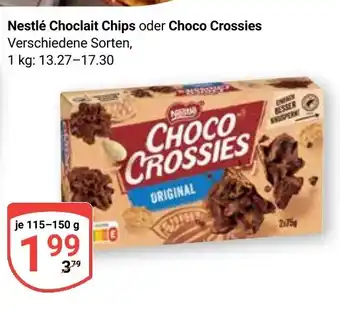 Globus Nestlé Choclait Chips oder Choco Crossies Angebot