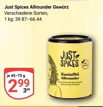 Globus Just Spices Allrounder Gewürz Angebot