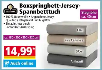 Norma Boxspringbett-Jersey- Spannbetttuch Angebot