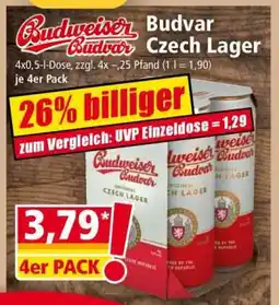 Norma Budvar Czech Lager Angebot