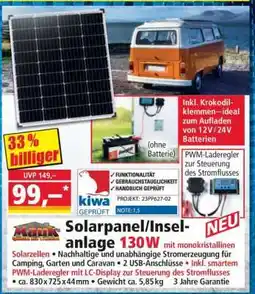 Norma Solarpanel/Inselanlage 130W Angebot