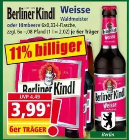 Norma Berliner Kindl Weisse Waldmeister oder Himbeere Angebot