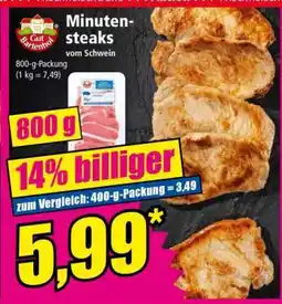 Norma Minutensteaks vom Schwein Angebot