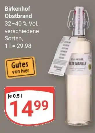 Globus Birkenhof Obstbrand Angebot