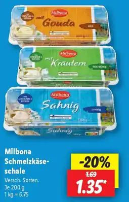 Lidl Milbona Schmelzkäse- schale Angebot