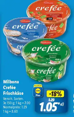 Lidl Milbona Crefée Frischkäse Angebot