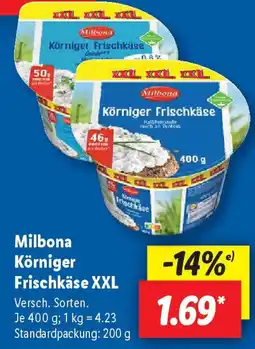 Lidl Milbona Körniger Frischkäse XXL Angebot