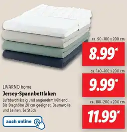 Lidl LIVARNO home Jersey-Spannbettlaken Angebot
