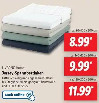 Lidl LIVARNO home Jersey-Spannbettlaken Angebot