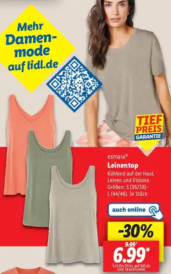 Lidl esmara Leinentop Angebot