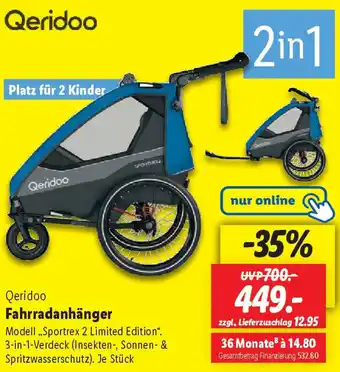 Lidl Qeridoo Fahrradanhänger Angebot