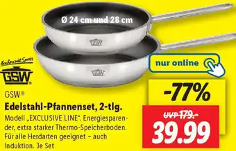 Lidl GSW Edelstahl-Pfannenset, 2-tlg. Angebot
