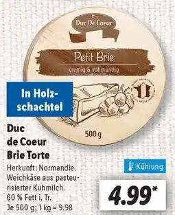 Lidl Duc de Coeur Brie Torte Angebot