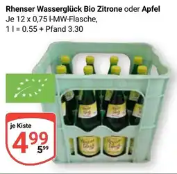 Globus Rhenser Wasserglück Bio Zitrone oder Apfel Angebot