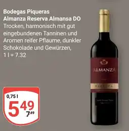 Globus Bodegas Piqueras Almanza Reserva Almansa DO Angebot