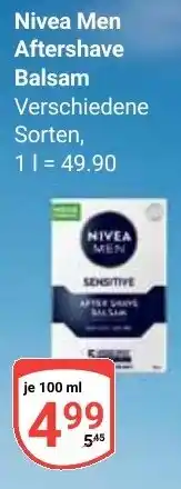 Globus Nivea Men Aftershavse Balsam Angebot