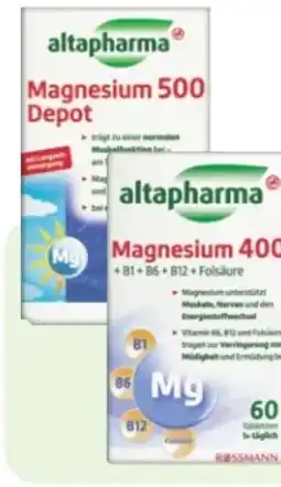 Rossmann Altapharma Magnesium 500 Depot Angebot