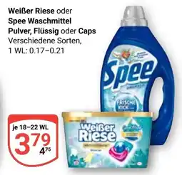 Globus Weißer Riese oder Spee Waschmittel Pulver, Flüssig oder Caps Angebot