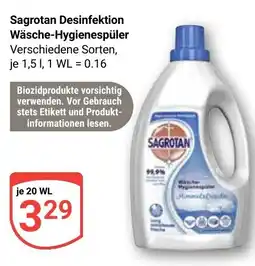 Globus Sagrotan Desinfektion Wäsche-Hygienespüler Angebot