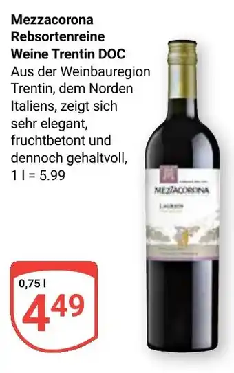 Globus Mezzacorona Rebsortenreine Weine Trentin DOC Angebot