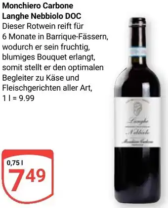 Globus Monchiero Carbone Langhe Nebbiolo DOC Angebot