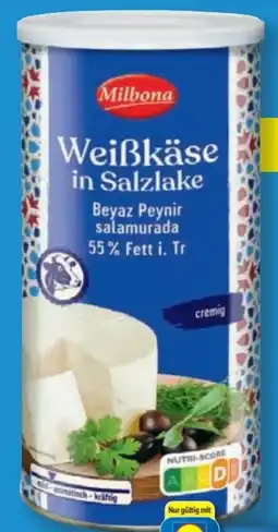 Lidl Milbona Weißkäse in Salzlake Angebot